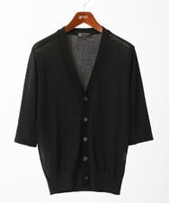 MKFGC19090 MK MICHEL KLEIN HOMME(MKミッシェルクランオム) 七分袖カーディガン ブラック