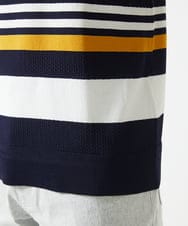 MKFGC20095 MK MICHEL KLEIN HOMME(MKミッシェルクランオム) サマーニット / リネンタッチボーダー ネイビー