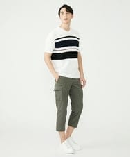 MKFGU06095 MK MICHEL KLEIN HOMME(MKミッシェルクランオム) 大人のニットソー / パネルボーダー ホワイト(90)