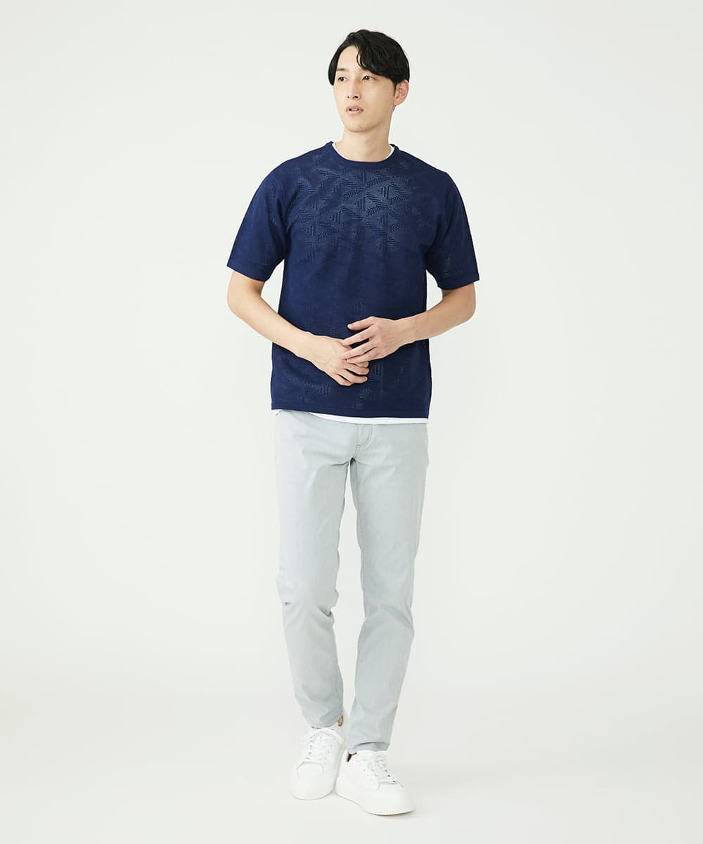 MKFGU07085 MK MICHEL KLEIN HOMME(MKミッシェルクランオム) 大人のニットソー / スポンジニット ネイビー(57)