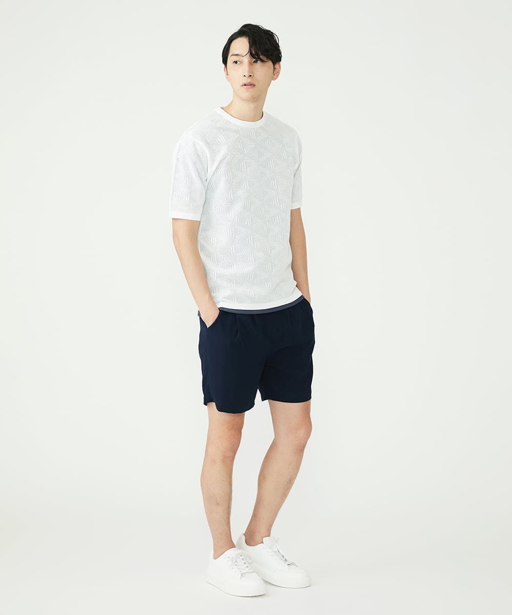 MKFGU07085 MK MICHEL KLEIN HOMME(MKミッシェルクランオム) 大人のニットソー / スポンジニット ホワイト(90)