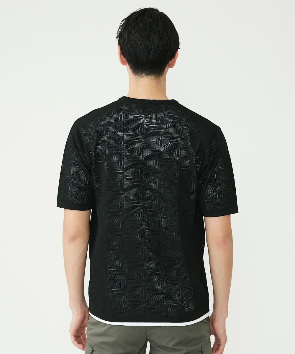 MKFGU07085 MK MICHEL KLEIN HOMME(MKミッシェルクランオム) 大人のニットソー / スポンジニット ブラック(94)