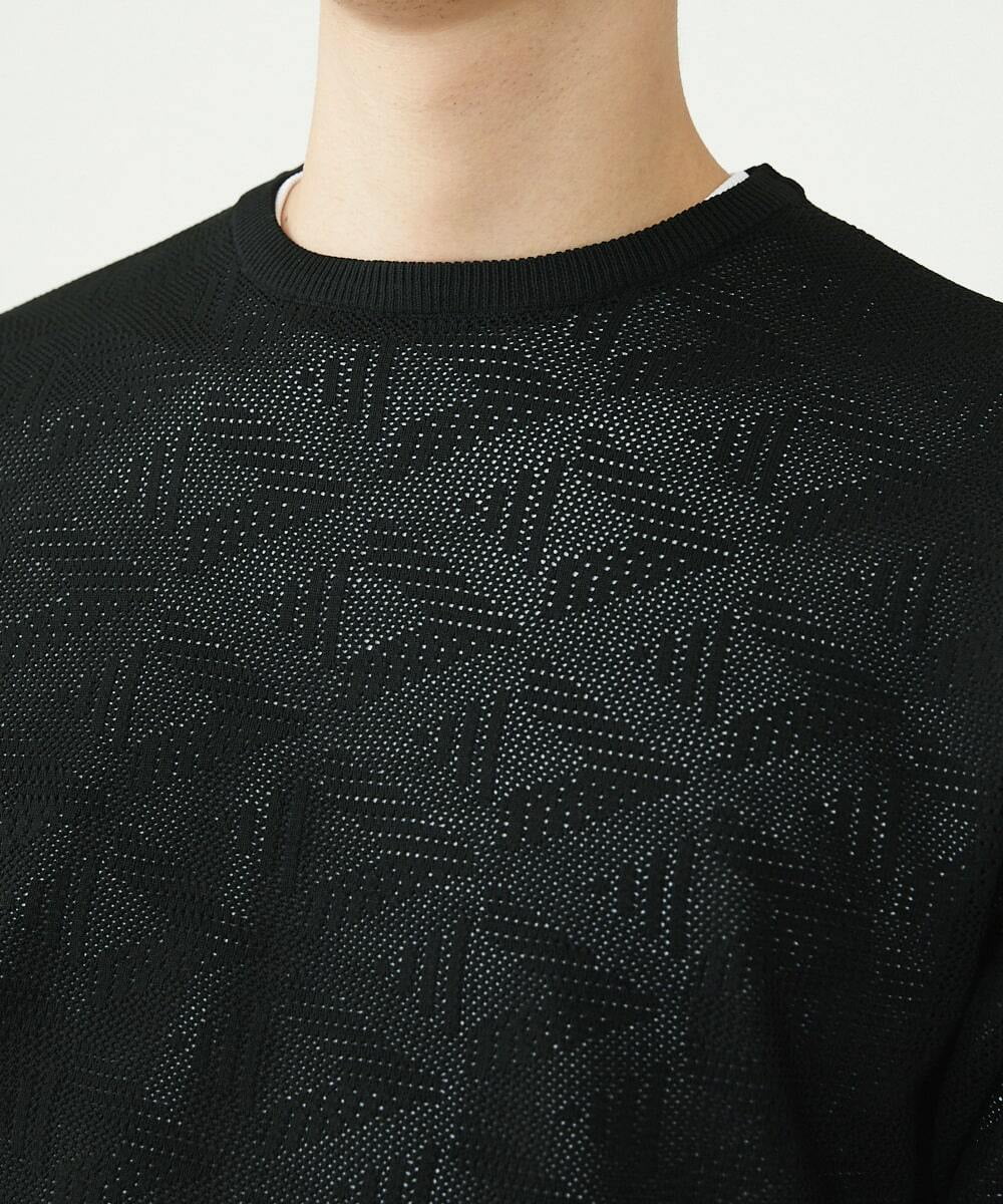 MKFGU07085 MK MICHEL KLEIN HOMME(MKミッシェルクランオム) 大人のニットソー / スポンジニット ブラック(94)