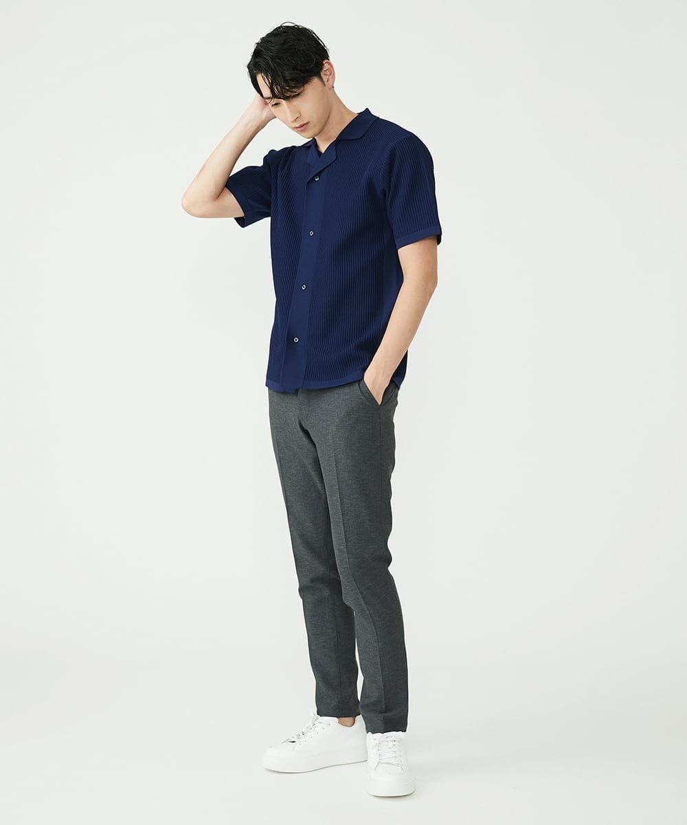 MKFGU08110 MK MICHEL KLEIN HOMME(MKミッシェルクランオム) シアーシャツ / スポンジニット ネイビー(57)