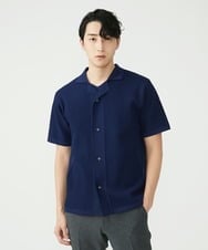 MKFGU08110 MK MICHEL KLEIN HOMME(MKミッシェルクランオム) シアーシャツ / スポンジニット ネイビー(57)