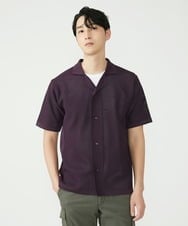 MKFGU08110 MK MICHEL KLEIN HOMME(MKミッシェルクランオム) シアーシャツ / スポンジニット パープル(65)
