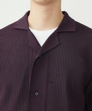 MKFGU08110 MK MICHEL KLEIN HOMME(MKミッシェルクランオム) シアーシャツ / スポンジニット パープル(65)
