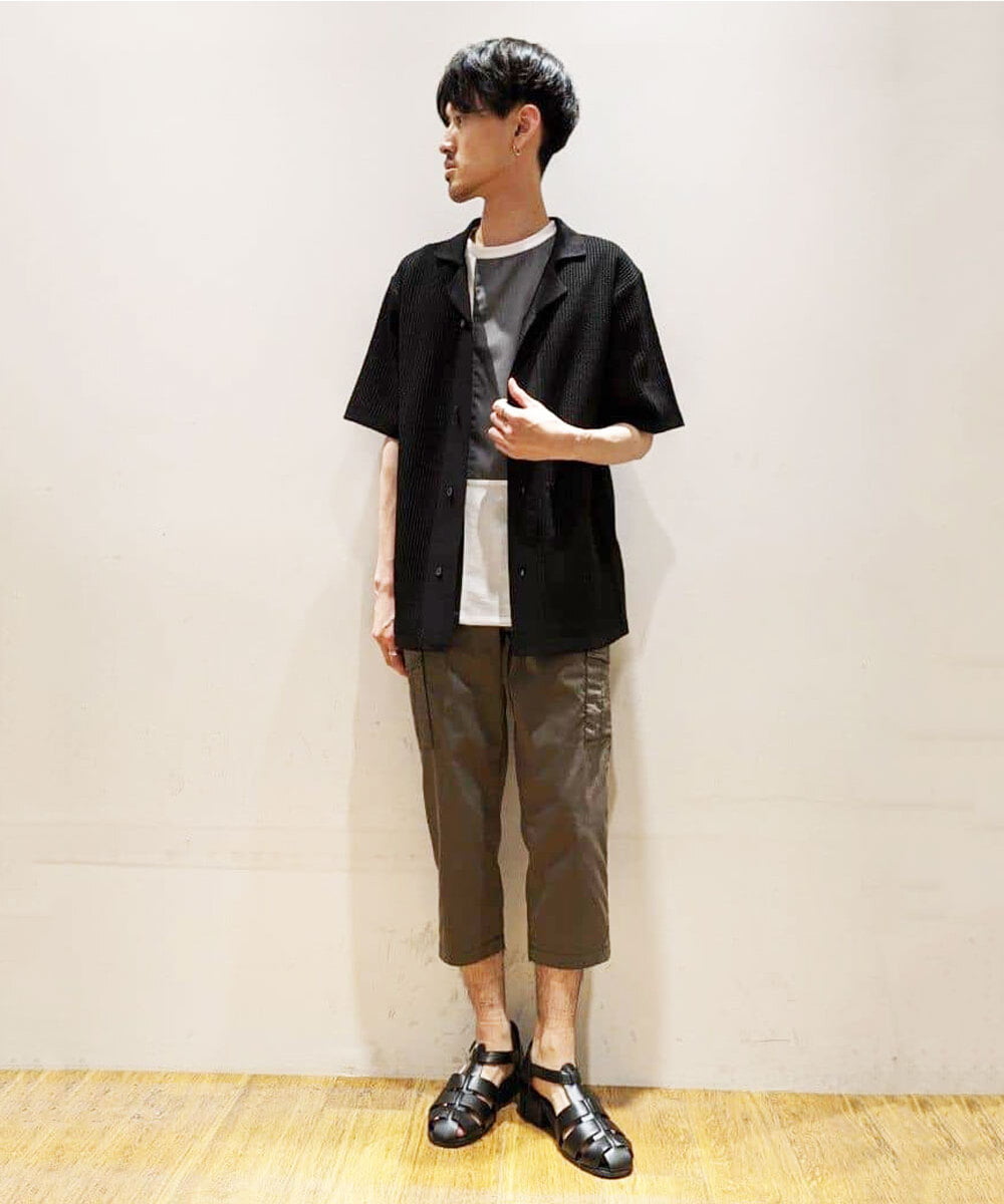 MKFGU08110 MK MICHEL KLEIN HOMME(MKミッシェルクランオム) シアーシャツ / スポンジニット ブラック(94)