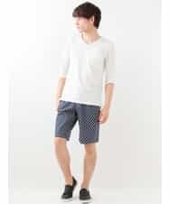 MKGGC08085 MK MICHEL KLEIN HOMME(MKミッシェルクランオム) 星柄イージーハーフパンツ ネイビー