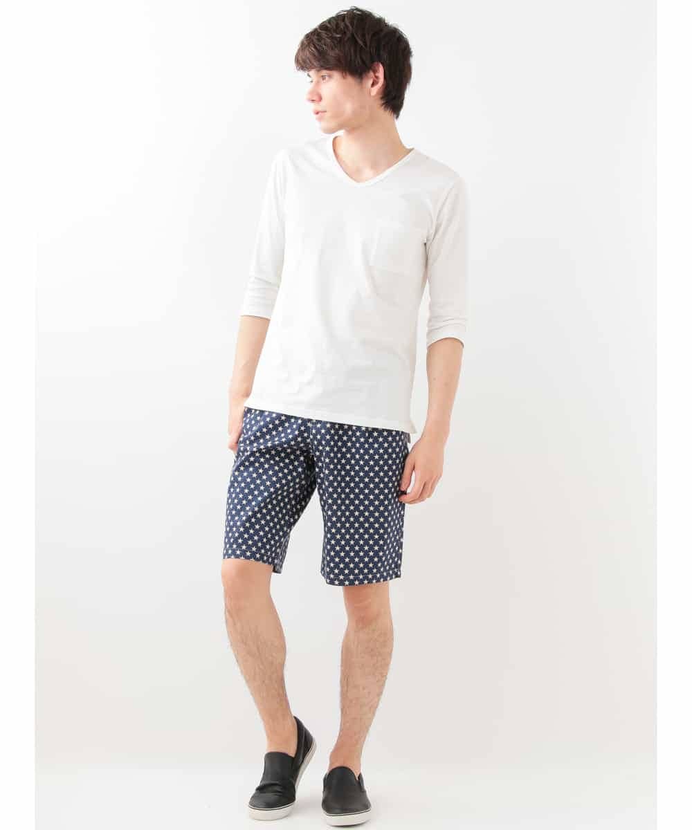 MKGGC08085 MK MICHEL KLEIN HOMME(MKミッシェルクランオム) 星柄イージーハーフパンツ ネイビー