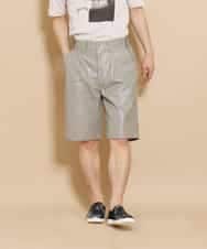 MKGGO40080 MK MICHEL KLEIN HOMME(MKミッシェルクランオム) エコレザーストレッチショートパンツ ライトグレー