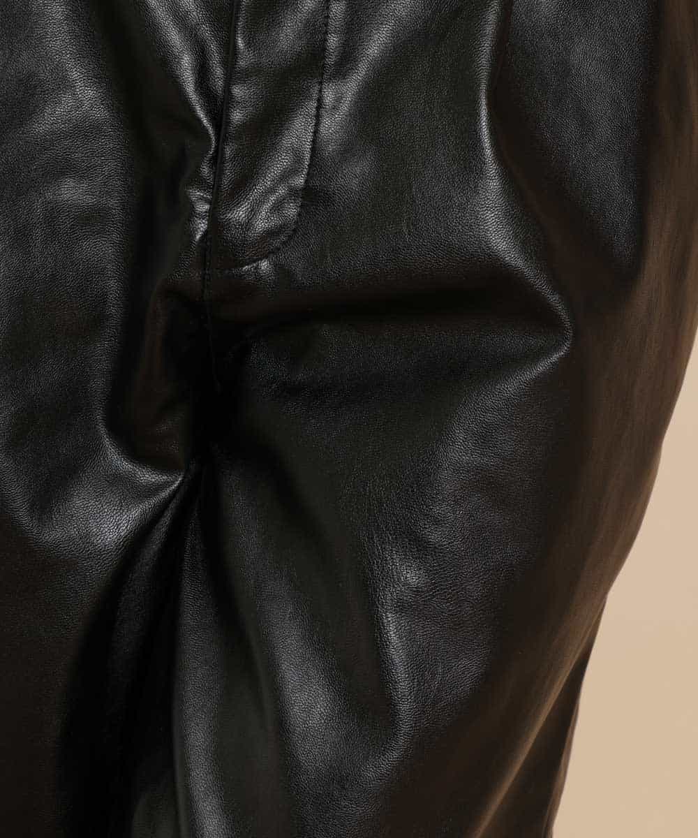 MKGGO40080 MK MICHEL KLEIN HOMME(MKミッシェルクランオム) エコレザーストレッチショートパンツ ブラック