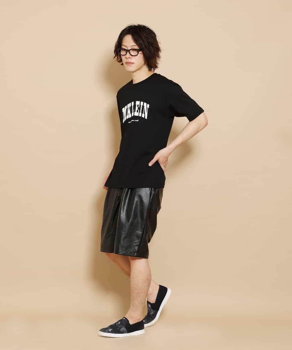 MKGGO40080 MK MICHEL KLEIN HOMME(MKミッシェルクランオム) エコレザーストレッチショートパンツ ブラック