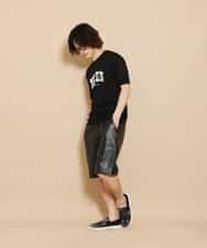 MKGGO40080 MK MICHEL KLEIN HOMME(MKミッシェルクランオム) エコレザーストレッチショートパンツ ブラック