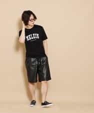 MKGGO40080 MK MICHEL KLEIN HOMME(MKミッシェルクランオム) エコレザーストレッチショートパンツ ブラック