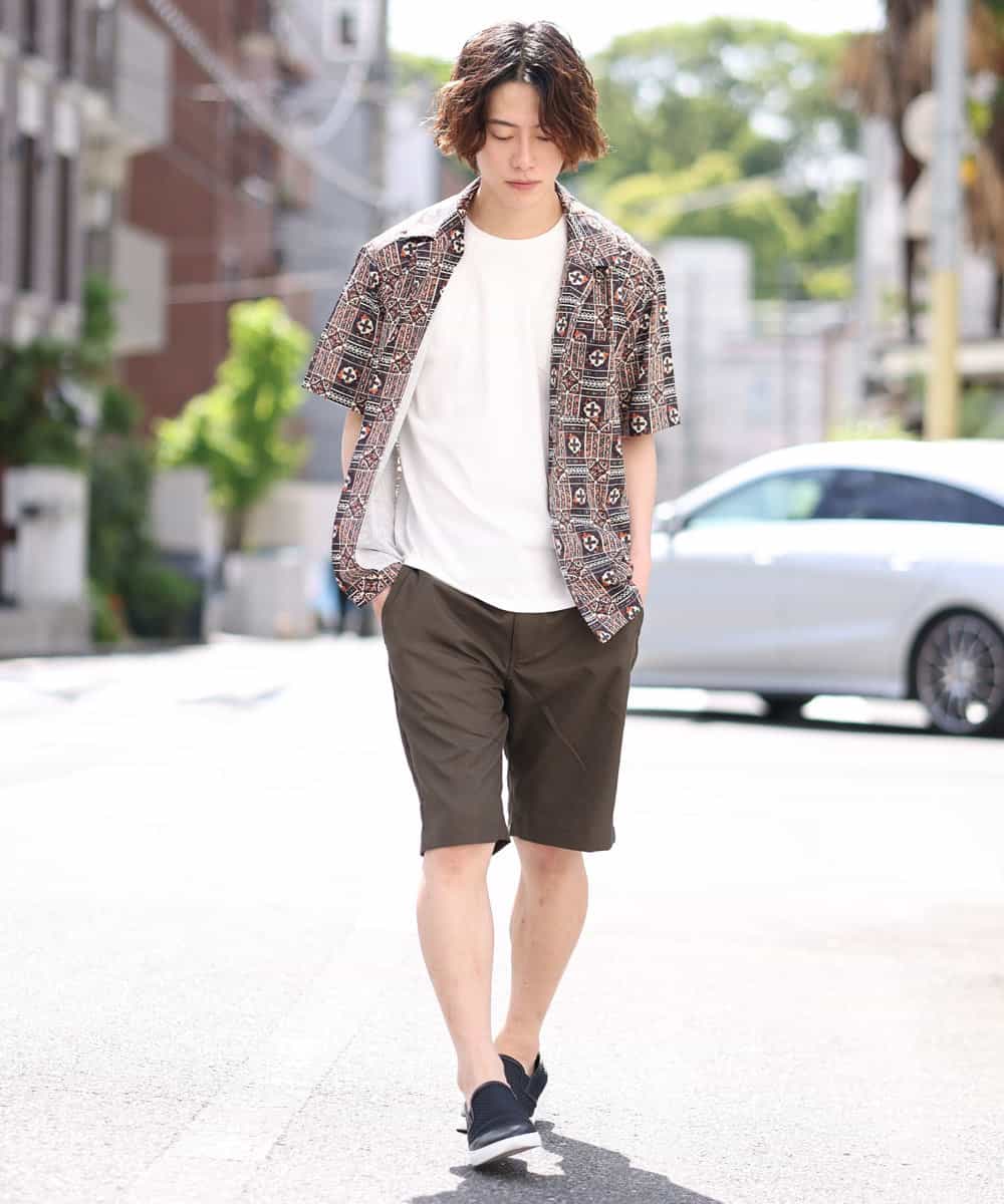 MKGGO42059 MK MICHEL KLEIN HOMME(MKミッシェルクランオム) 【WEB限定プライス】ベーシックショーツ カーキ