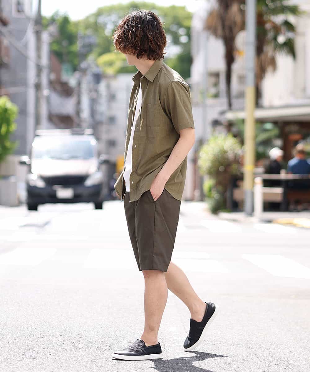 MKGGO42059 MK MICHEL KLEIN HOMME(MKミッシェルクランオム) 【WEB限定プライス】ベーシックショーツ カーキ