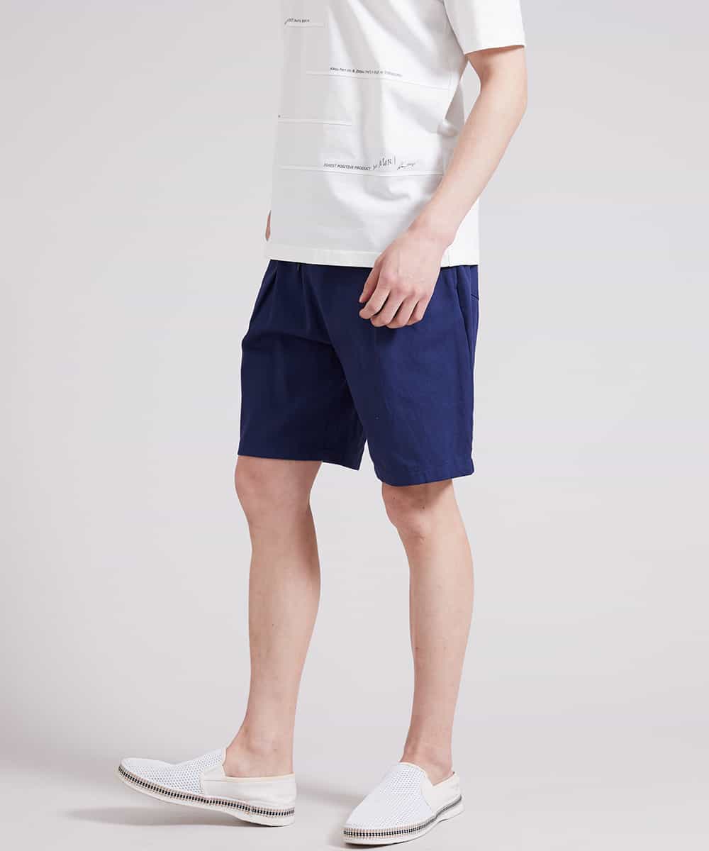MKGGR41059 MK MICHEL KLEIN HOMME(MKミッシェルクランオム) コットンツイルショートパンツ ネイビー