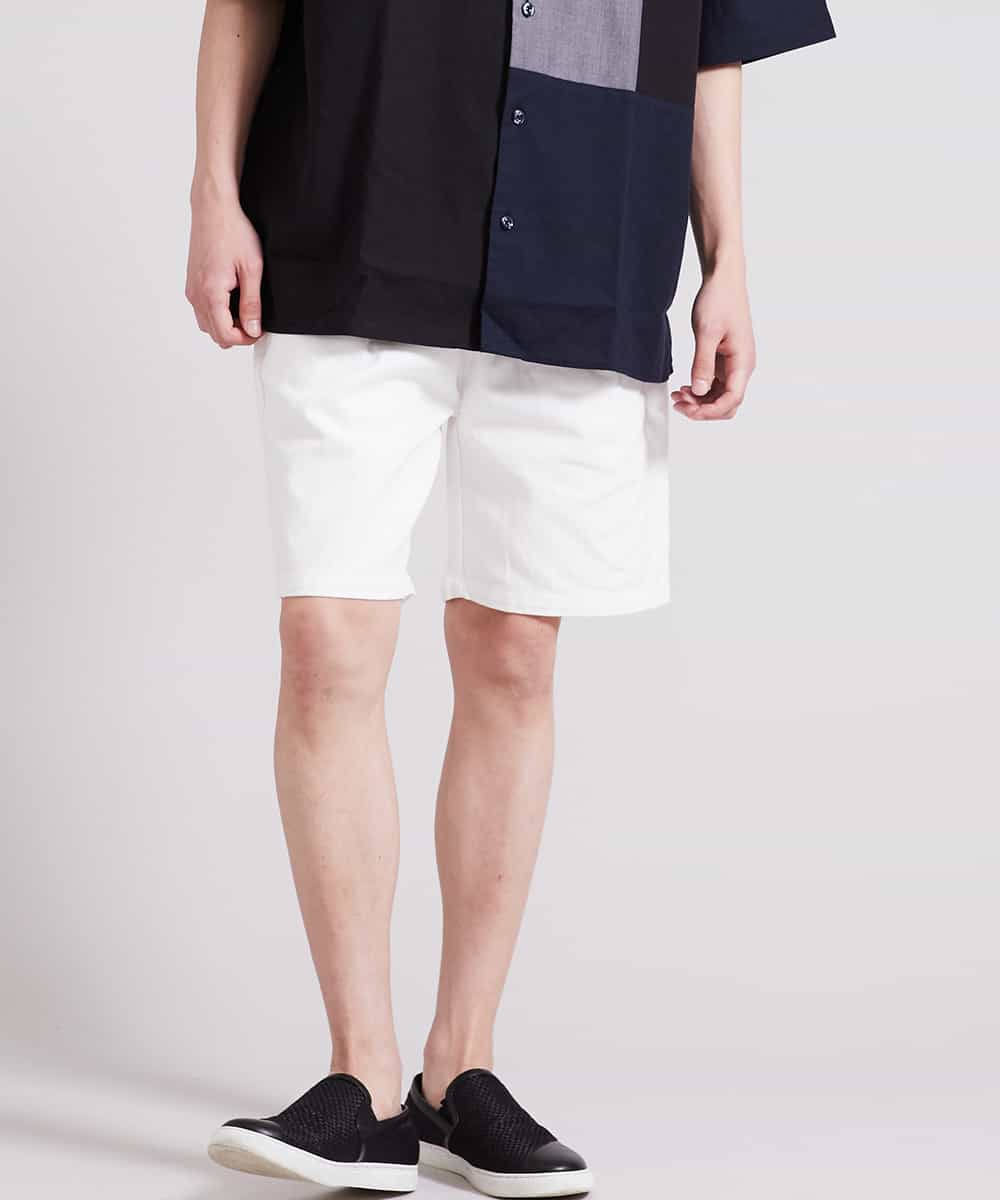 MKGGR41059 MK MICHEL KLEIN HOMME(MKミッシェルクランオム) コットンツイルショートパンツ ホワイト