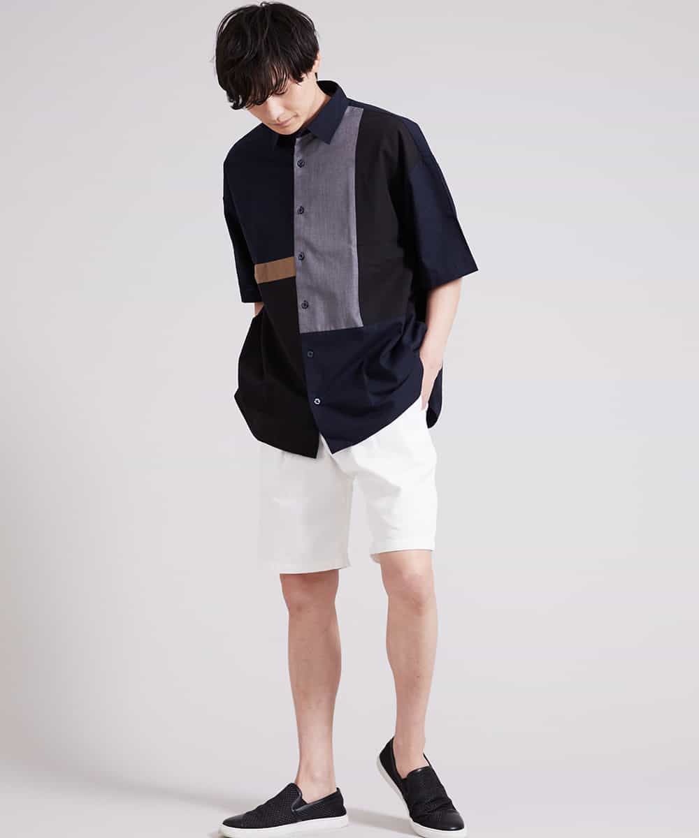 MKGGR41059 MK MICHEL KLEIN HOMME(MKミッシェルクランオム) コットンツイルショートパンツ ホワイト