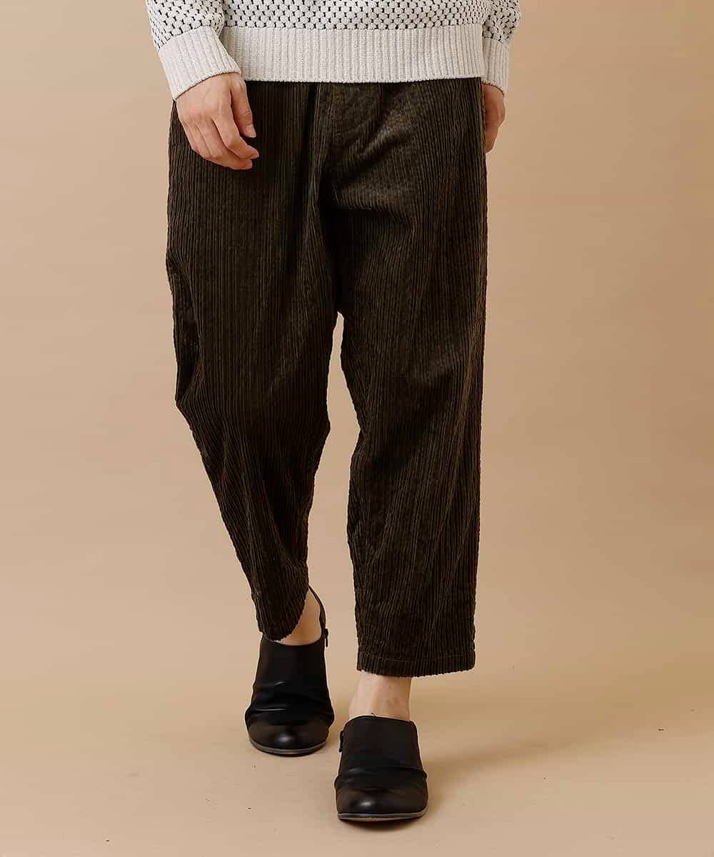 MKHAO13090 MK MICHEL KLEIN HOMME(MKミッシェルクランオム) 【今年のトレンド】コーデュロイワイドパンツ  カーキ