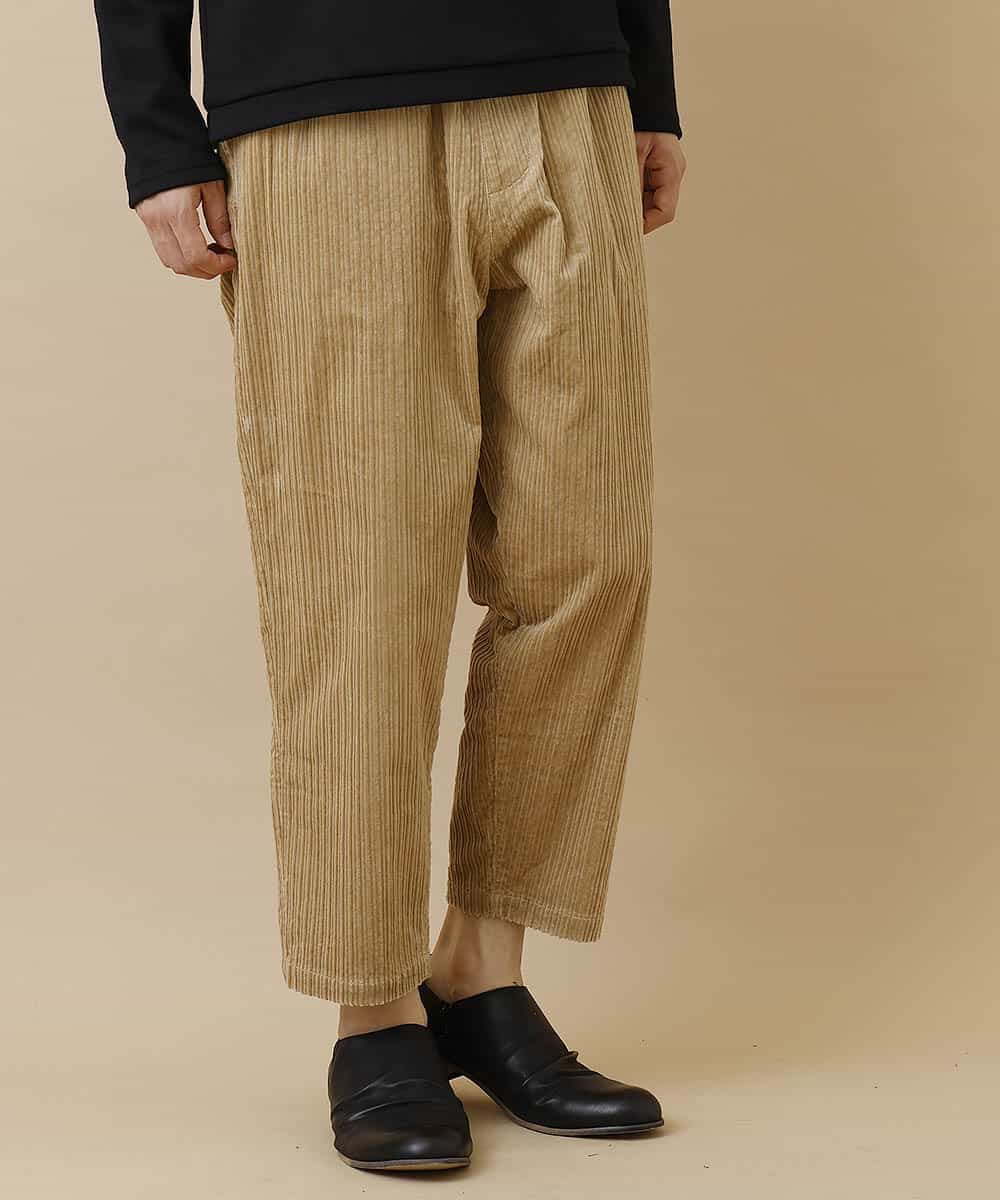 MKHAO13090 MK MICHEL KLEIN HOMME(MKミッシェルクランオム) 【今年のトレンド】コーデュロイワイドパンツ  ベージュ