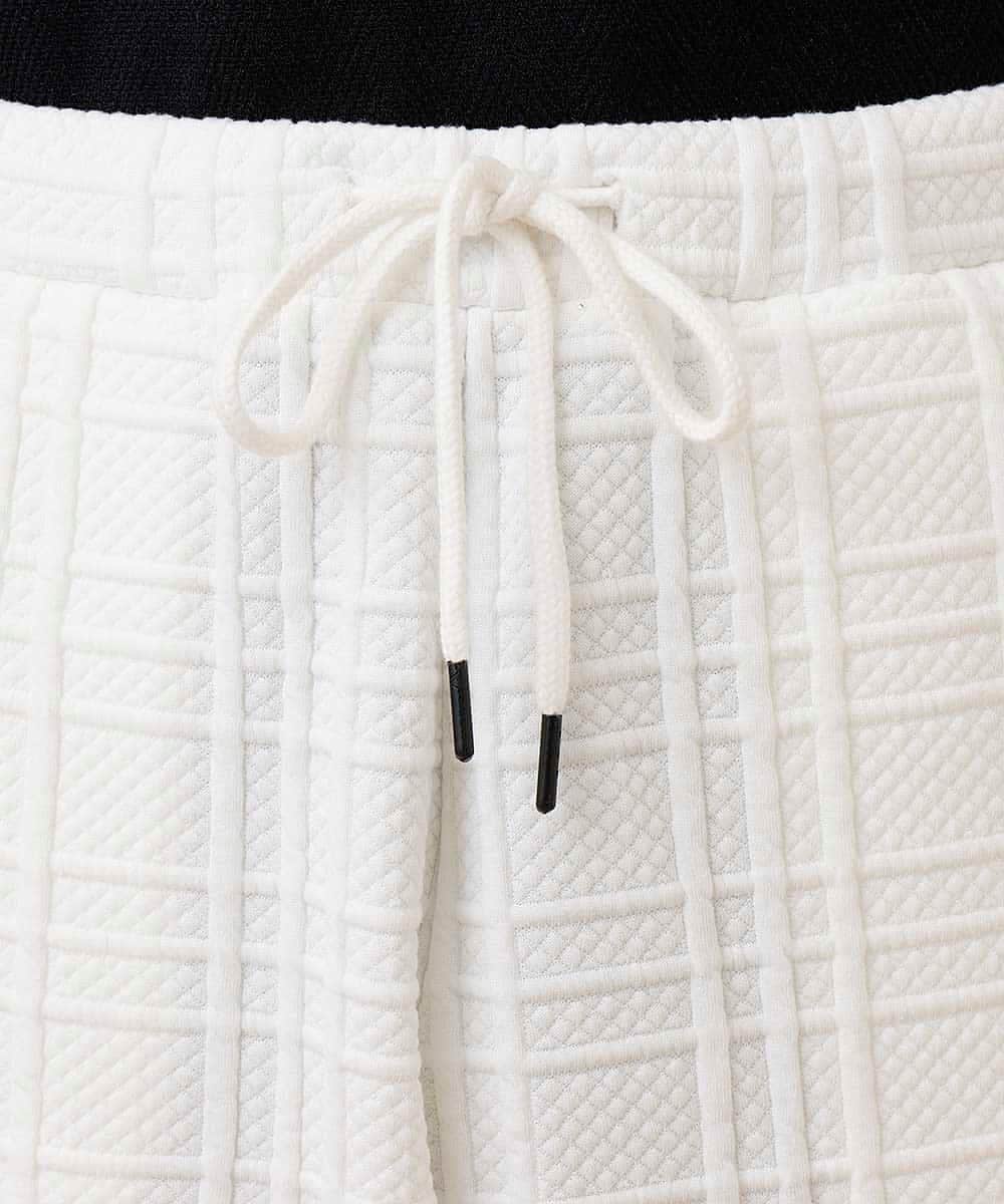MKHAO31089 MK MICHEL KLEIN HOMME(MKミッシェルクランオム) 【ワンマイルウェア】フクレチェックパンツ ホワイト