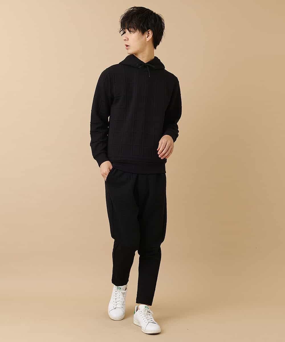 MKHAO31089 MK MICHEL KLEIN HOMME(MKミッシェルクランオム) 【ワンマイルウェア】フクレチェックパンツ ブラック