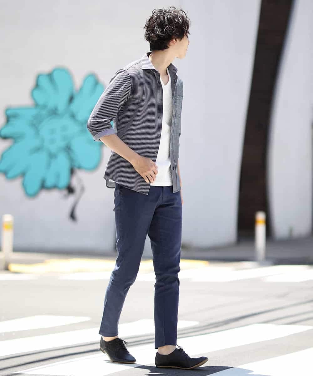 MKHHJ72130 MK MICHEL KLEIN HOMME(MKミッシェルクランオム) パンツ／クールモーションダイヤモンドオックス ネイビー