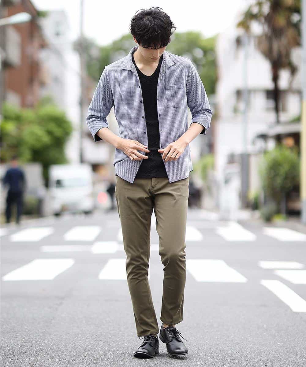MKHIL05090 MK MICHEL KLEIN HOMME(MKミッシェルクランオム) パンツ／キューブストレッチ カーキ