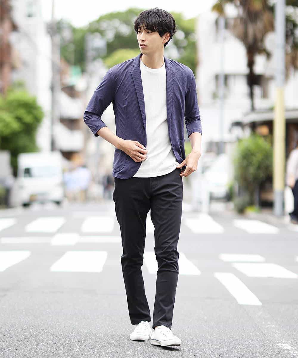 MKHIL05090 MK MICHEL KLEIN HOMME(MKミッシェルクランオム) パンツ／キューブストレッチ ブラック