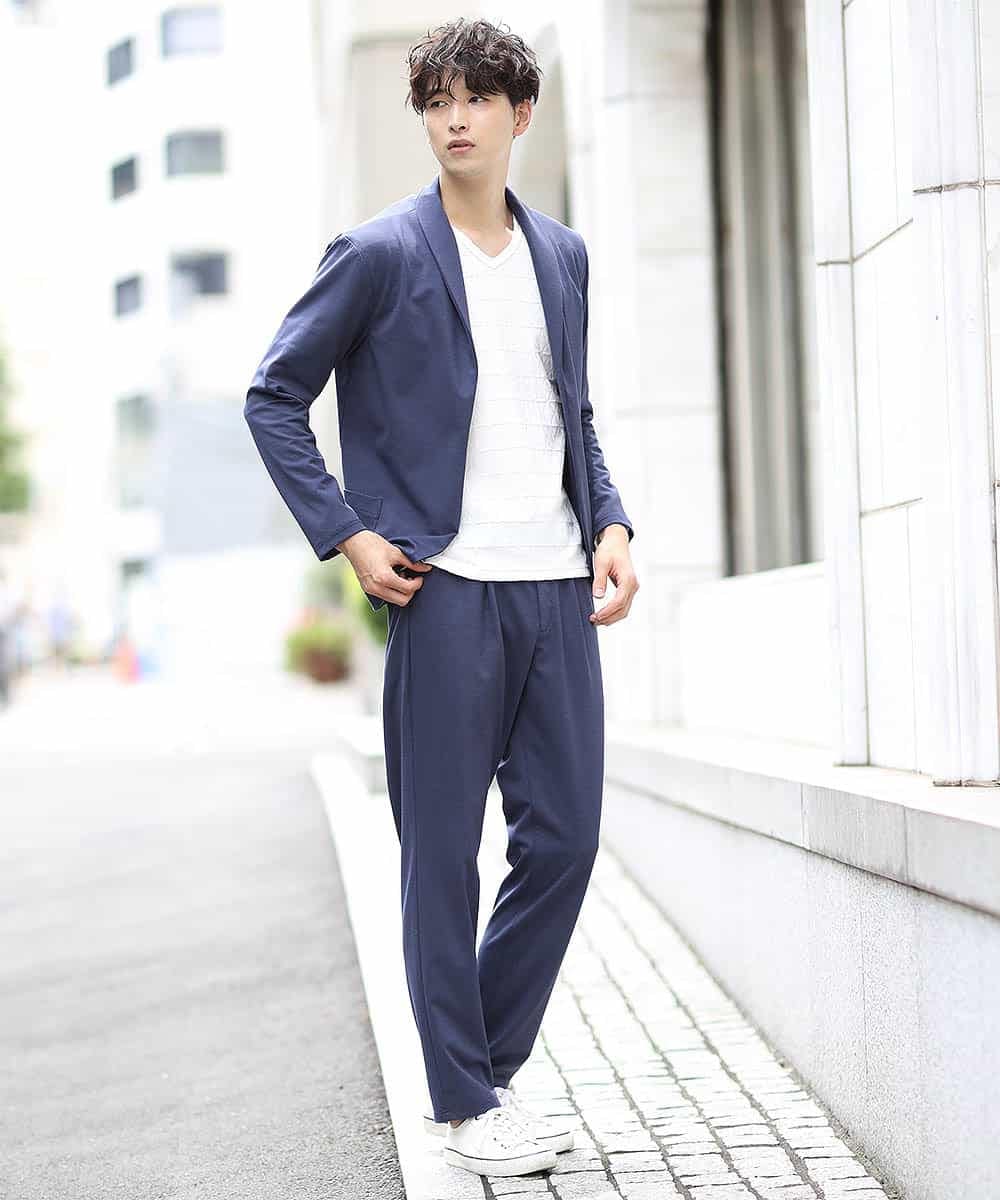 MKHJL05100 MK MICHEL KLEIN HOMME(MKミッシェルクランオム) パンツ／TRプレーティング ネイビー