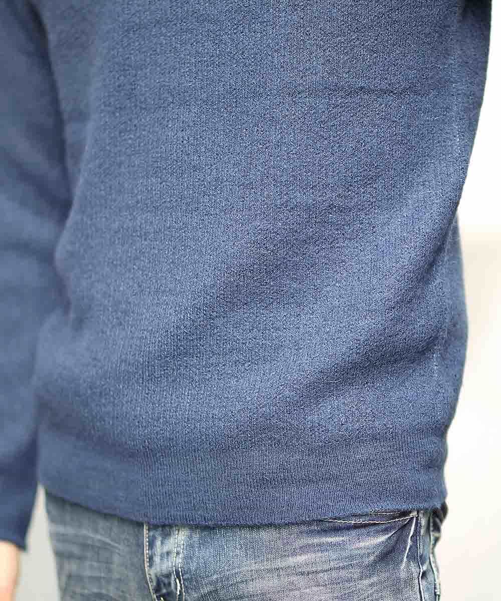 MKIAJ20095 MK MICHEL KLEIN HOMME(MKミッシェルクランオム) リバーシブルニット／リバーアクリルウール ブルー