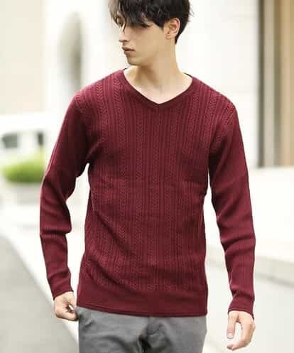 MKIAJ54095 MK MICHEL KLEIN homme 【ON / OFF switching 】Vネックニット/ネオディライト