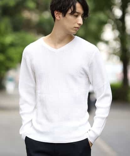 MKIAJ54095 MK MICHEL KLEIN homme 【ON / OFF switching 】Vネックニット/ネオディライト
