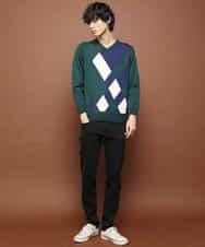 MKIAJ70110 MK MICHEL KLEIN HOMME(MKミッシェルクランオム) ニット／シルテックヤーン グリーン