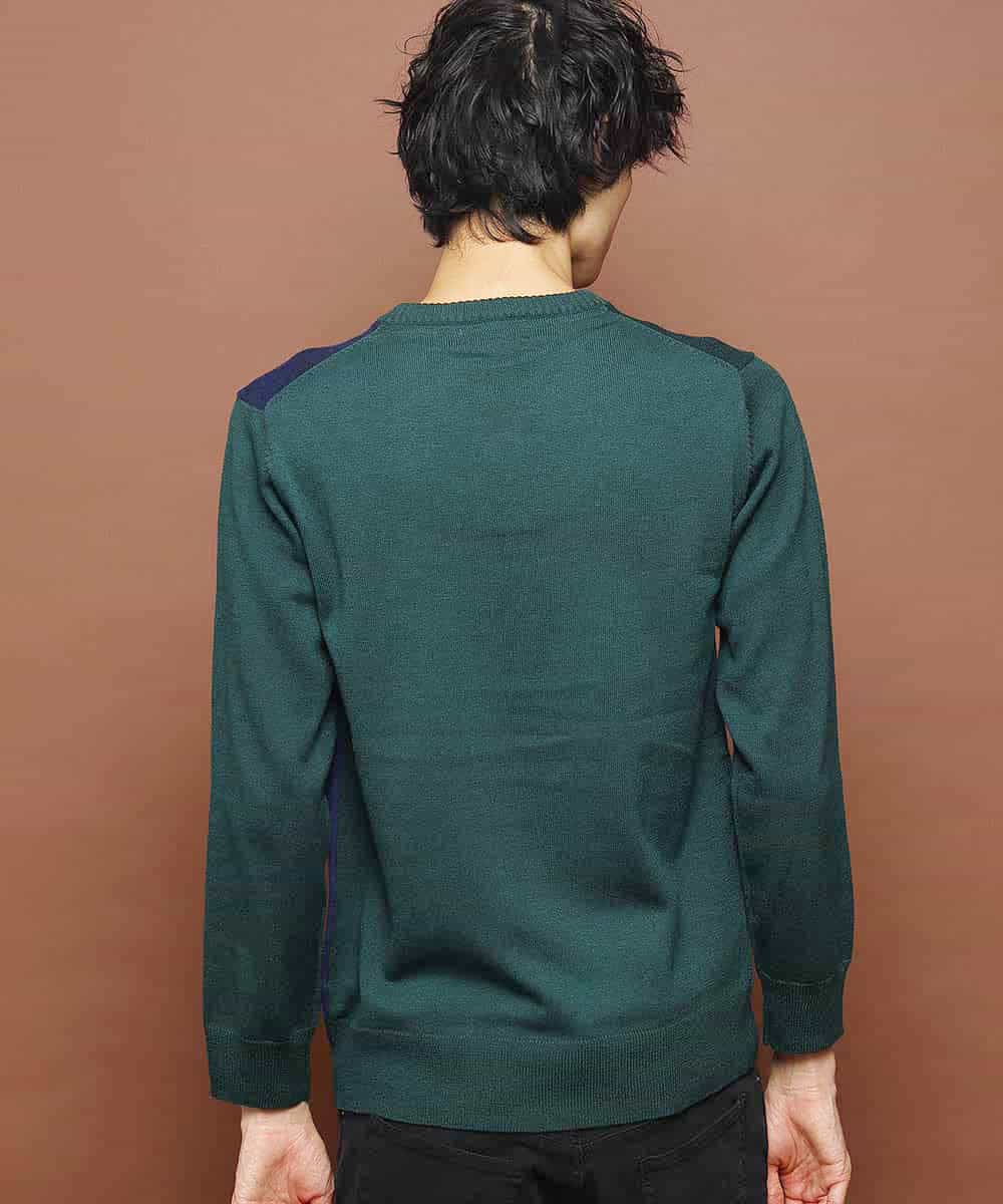 MKIAJ70110 MK MICHEL KLEIN HOMME(MKミッシェルクランオム) ニット／シルテックヤーン グリーン