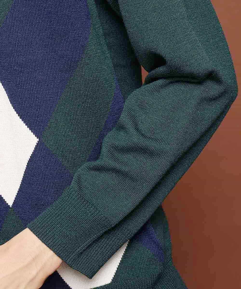 MKIAJ70110 MK MICHEL KLEIN HOMME(MKミッシェルクランオム) ニット／シルテックヤーン グリーン