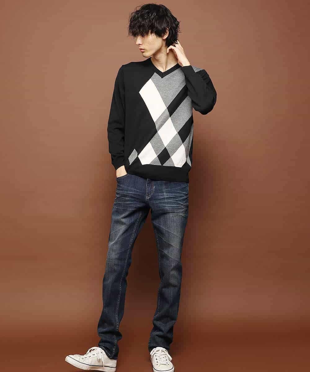 MKIAJ70110 MK MICHEL KLEIN HOMME(MKミッシェルクランオム) ニット／シルテックヤーン ブラック