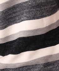 MKIAL06085 MK MICHEL KLEIN HOMME(MKミッシェルクランオム) ふわふわニット／モールMIXボーダー ブラック
