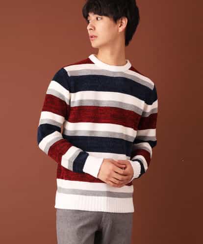MKIAL06085 MK MICHEL KLEIN homme ふわふわニット/モールMIXボーダー