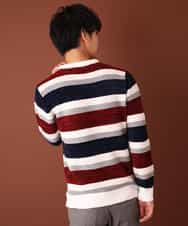 MKIAL06085 MK MICHEL KLEIN HOMME(MKミッシェルクランオム) ふわふわニット／モールMIXボーダー ゴールド