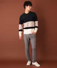 MKIAL59095 MK MICHEL KLEIN HOMME(MKミッシェルクランオム) Vネックニット／ヤクウールナイロン グリーン
