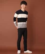 MKIAL59095 MK MICHEL KLEIN HOMME(MKミッシェルクランオム) Vネックニット／ヤクウールナイロン ネイビー