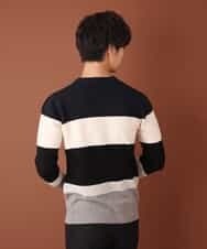 MKIAL59095 MK MICHEL KLEIN HOMME(MKミッシェルクランオム) Vネックニット／ヤクウールナイロン ネイビー