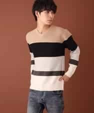 MKIAL59095 MK MICHEL KLEIN HOMME(MKミッシェルクランオム) Vネックニット／ヤクウールナイロン ベージュ