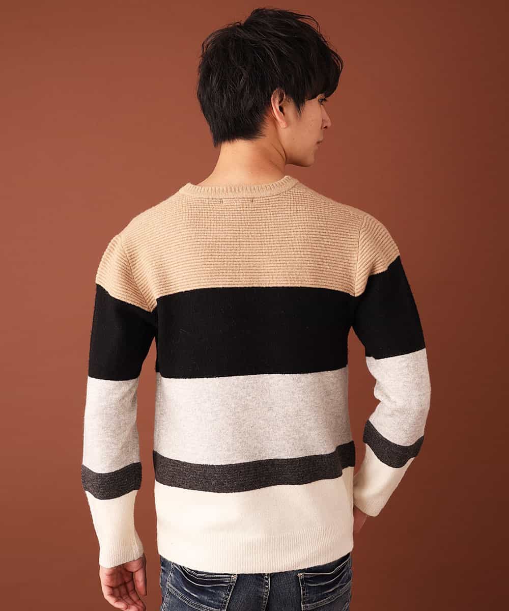 MKIAL59095 MK MICHEL KLEIN HOMME(MKミッシェルクランオム) Vネックニット／ヤクウールナイロン ベージュ