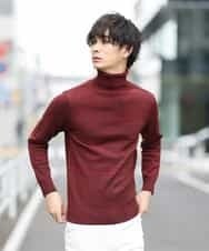 MKIAM76079 MK MICHEL KLEIN HOMME(MKミッシェルクランオム) タートルネックニット／アランケーブルディライト パープル(77)
