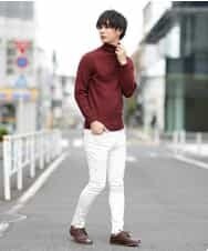 MKIAM76079 MK MICHEL KLEIN HOMME(MKミッシェルクランオム) タートルネックニット／アランケーブルディライト パープル(77)