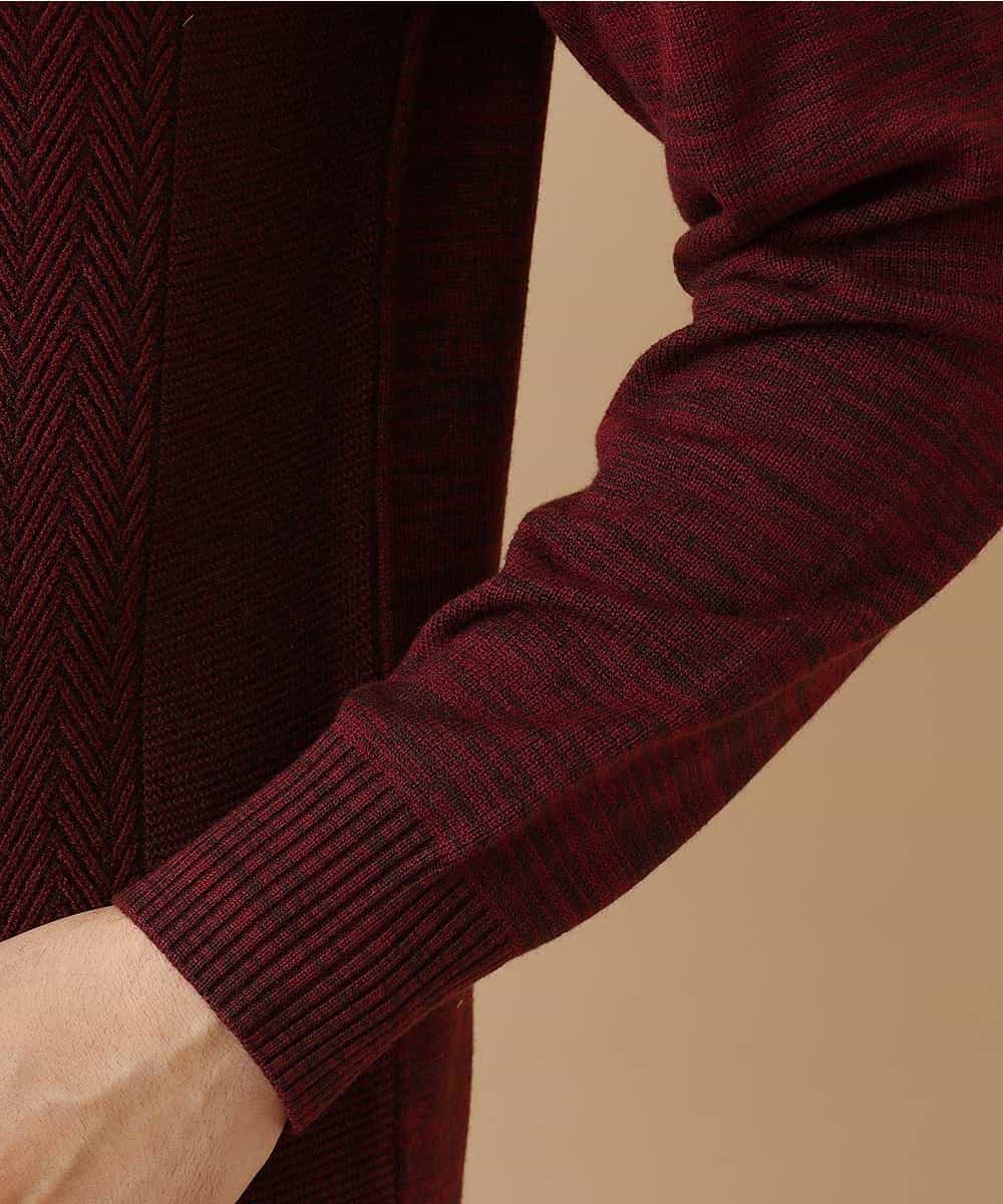 MKIAM76079 MK MICHEL KLEIN HOMME(MKミッシェルクランオム) タートルネックニット／アランケーブルディライト パープル(77)